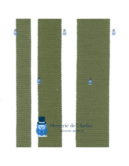 Nastro grosgrain 35mm - verde oliva - cotone