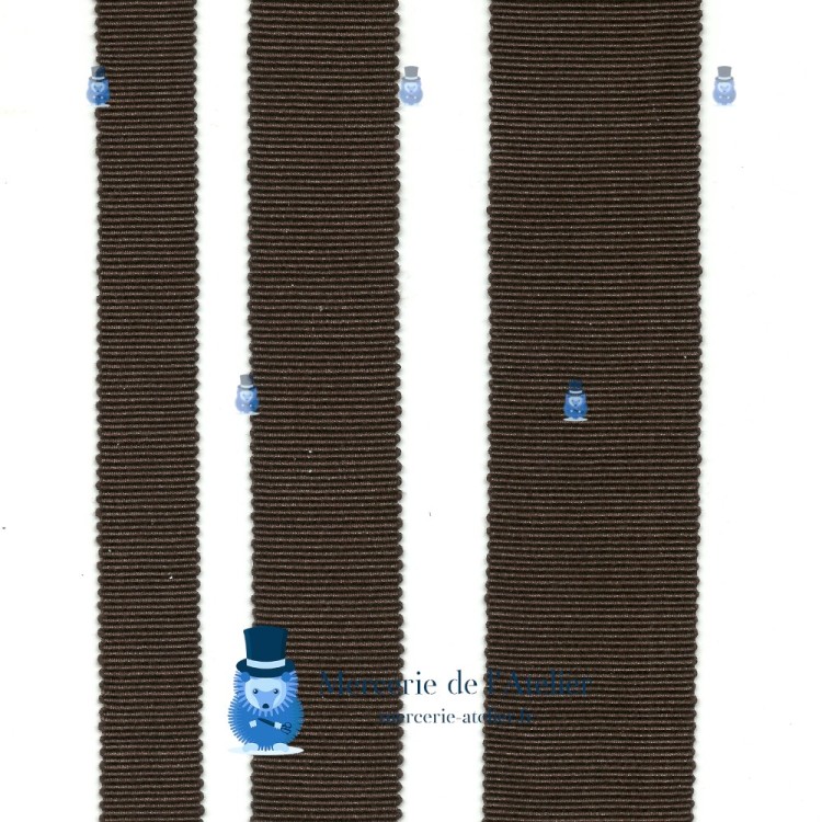 Gros grain 25mm - Marrón Chocolate - algodón