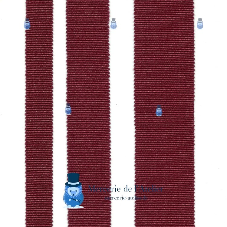 Gros grain 25mm - Bordeaux - cotone