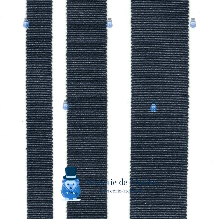 Gros-grain 35mm - Azul Marino - algodón
