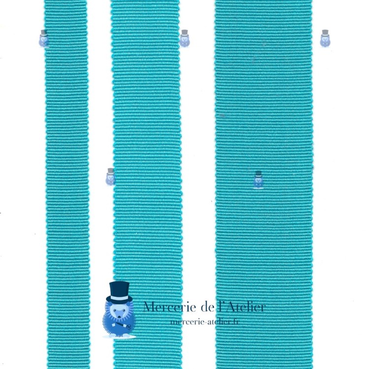 Ripsband 35mm - Türkisblau - Baumwolle