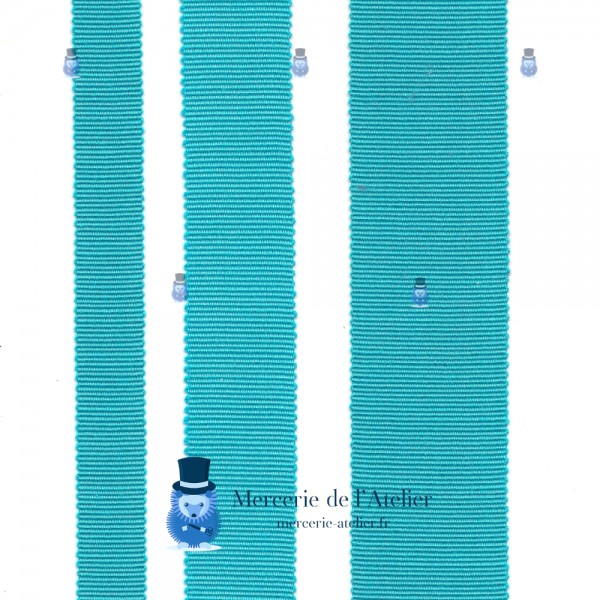 Gros grain 25mm - Bleu Turquoise - coton