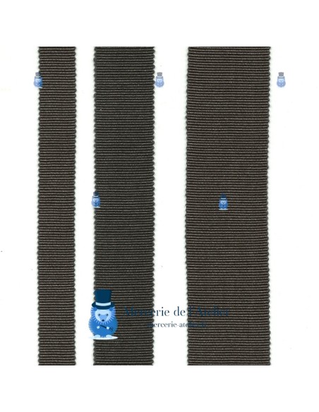 Gros-grain 35mm - Cinzento Antracite - algodão