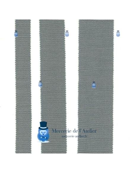 Gros grain 15mm - Gris Moyen - coton