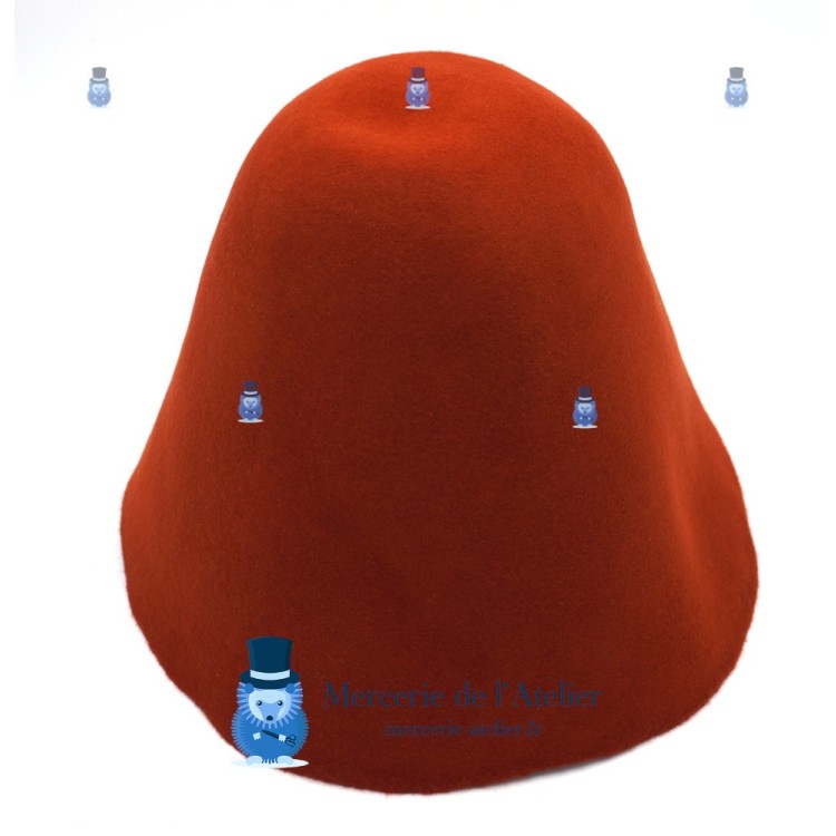 Cone de feltro de lã - Ferrugem