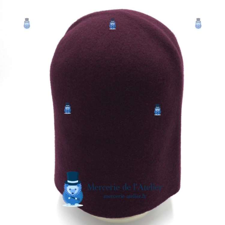 Cono in lana cotta - Prugna