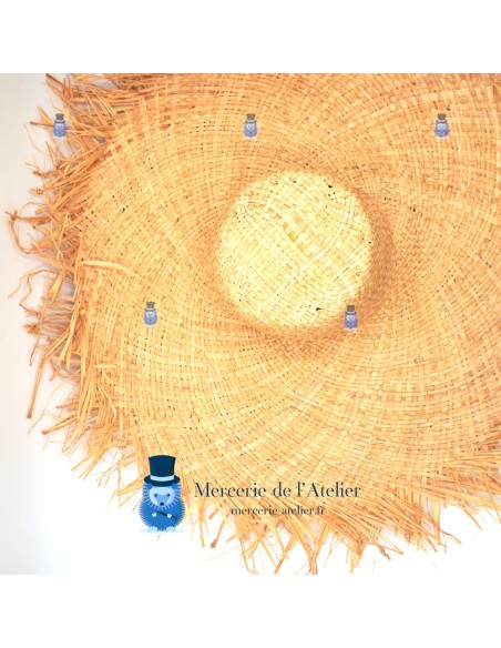 Cappellina in Rafia Naturale - Tesa larga con Frange 2