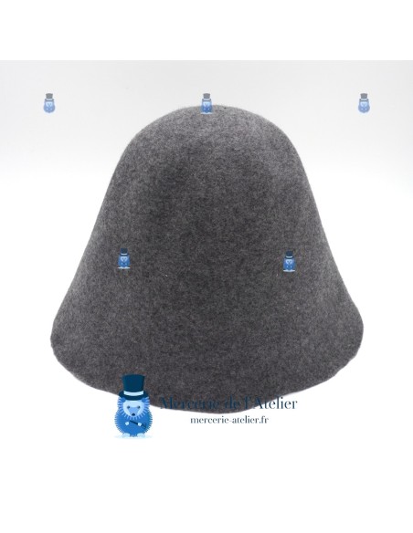 Woolfelt Hat Body - Heather Grey