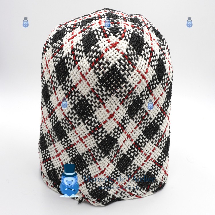 Gehaakte kegel - Tartan Zwart en Wit