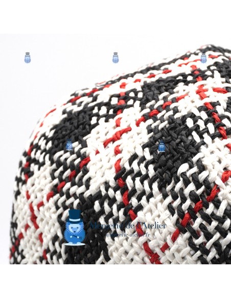 Cono all'uncinetto - Tartan Bianco e Nero