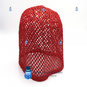 Cône au crochet ajouré - Rouge