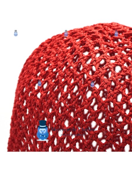 Openwork Crocheted Cone - Red