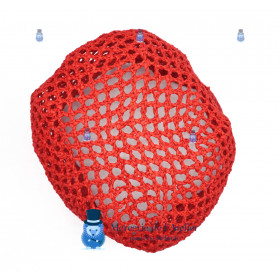 Cône au crochet ajouré - Rouge
