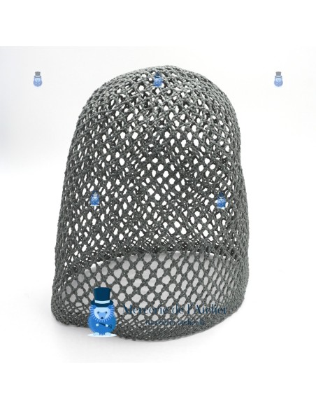 Cono all'uncinetto traforato - Grigio Zinco