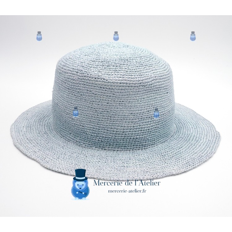 Gehäkelter Panama - Himmelblau