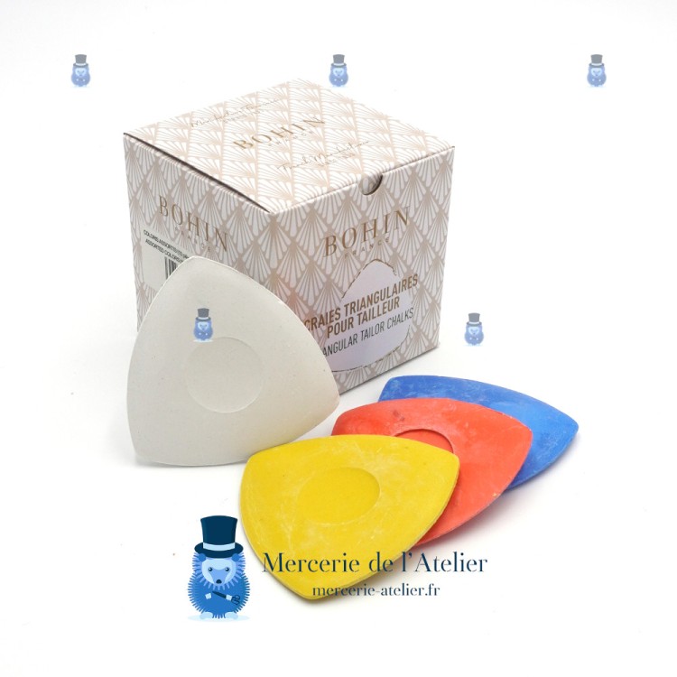 Triangular tailor's chalk - Box of 10 - Assorted colours