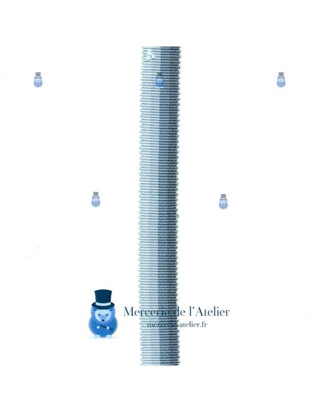 Gros grain 4 couleurs 15mm - Bleu - coton