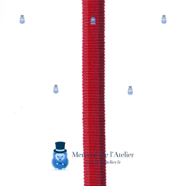 Grosgrain ribbon 4 colours 15mm - Red - cotton