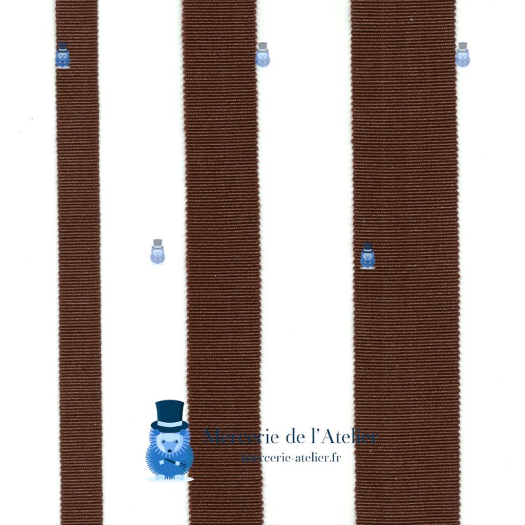 Gros grain 15mm - Cacau - algodão