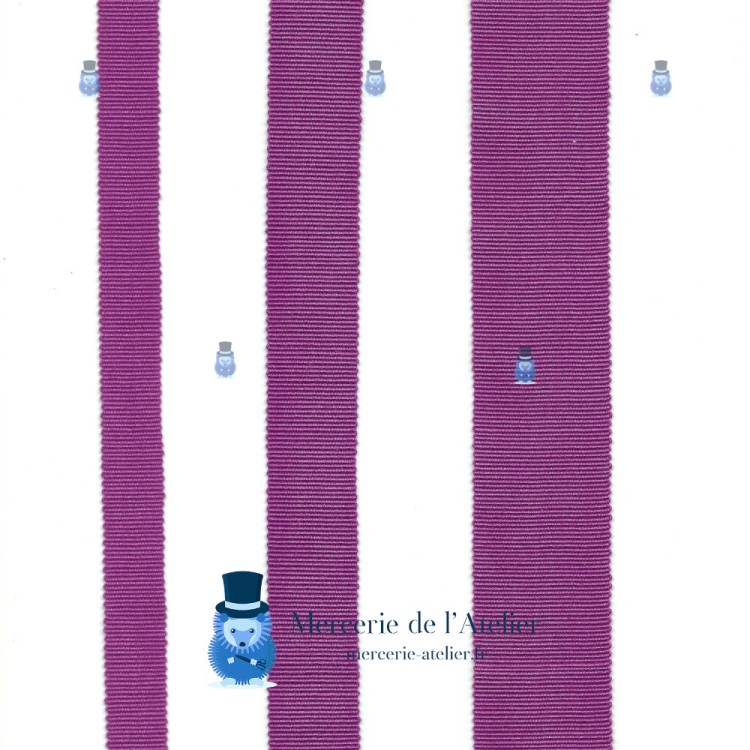 Grosgrain ribbon 25mm - Purple - cotton