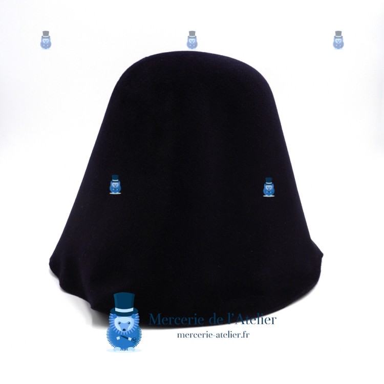 Cono de fieltro de conejo aterciopelado - Negro