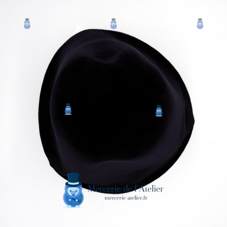 Cone de feltro de coelho aveludado - Preto