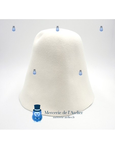 Cono in feltro di coniglio vellutato - Bianco