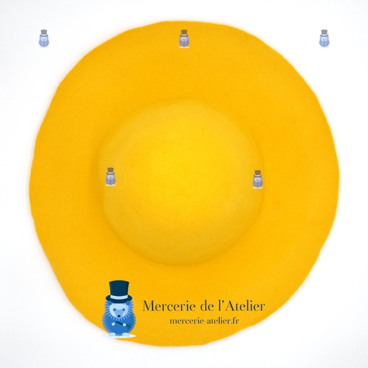 Yellow Wool Felt Capeline Base | Professional Millinery Blank 180g