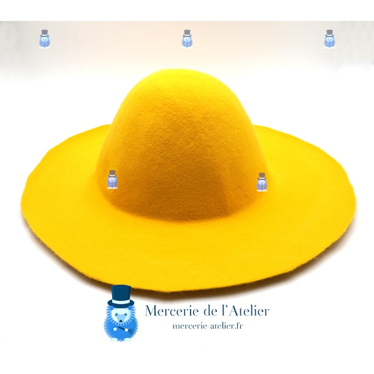 Yellow Wool Felt Capeline Base | Professional Millinery Blank 180g