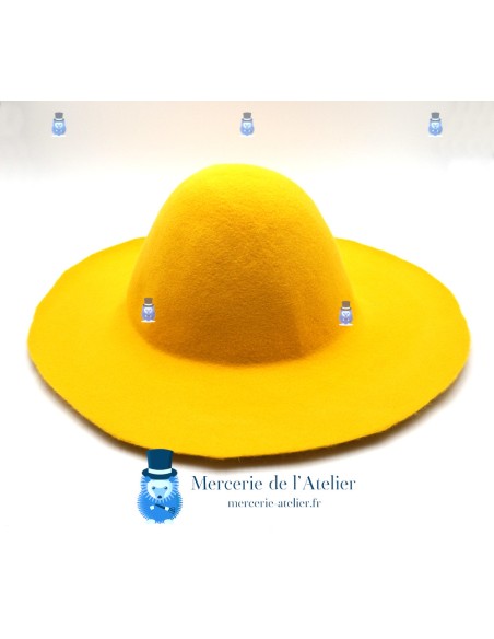Yellow Wool Felt Capeline Base | Professional Millinery Blank 180g