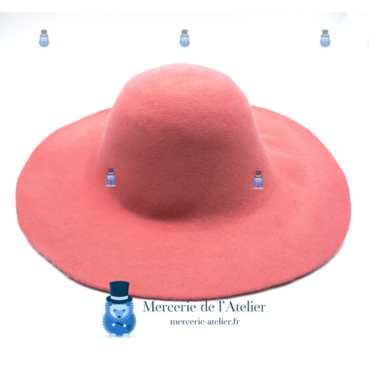 Deep Rose Felt Capeline Base | Professional Millinery Blank 120g