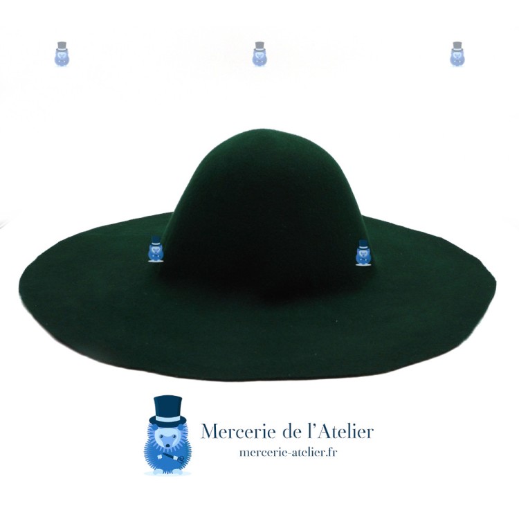 Green Forest Felt Capeline Base | Professional Millinery Blank 180g