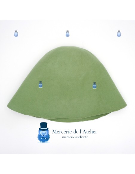 Cone feltro de lã - Verde Amêndoa