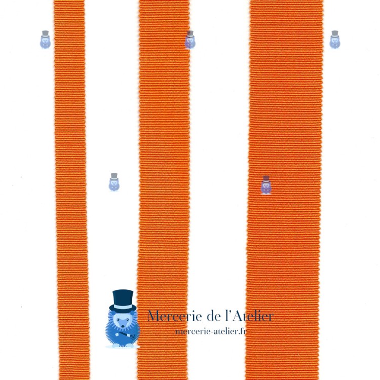 Grosgrain ribbon 35mm - Orange - cotton