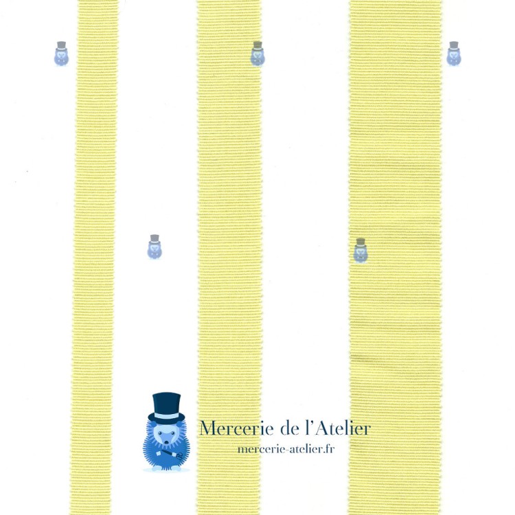 Grosgrain ribbon 15mm - Pale Yellow - cotton