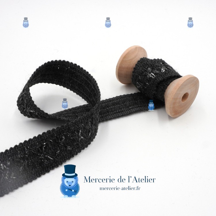 자수 브레이드 앤트러사이트 그레이 - 25mm