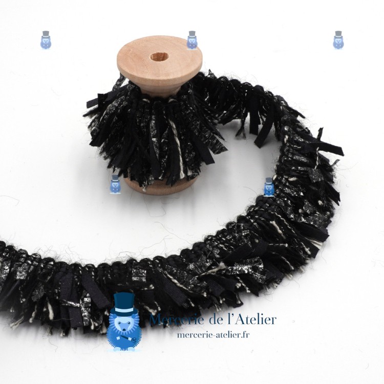 Black Fringed Braid - 30mm