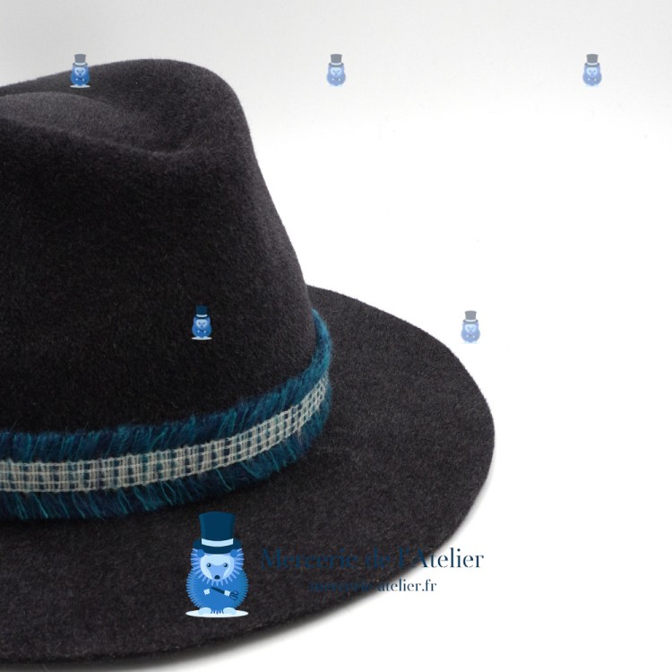 Galon met Franjes Turkooisblauw  - 30mm