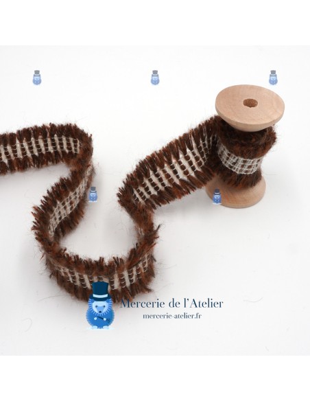 Braid with Fringes Brown and Rust - 30mm