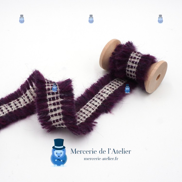 Galón con Flecos Ciruela - 30mm