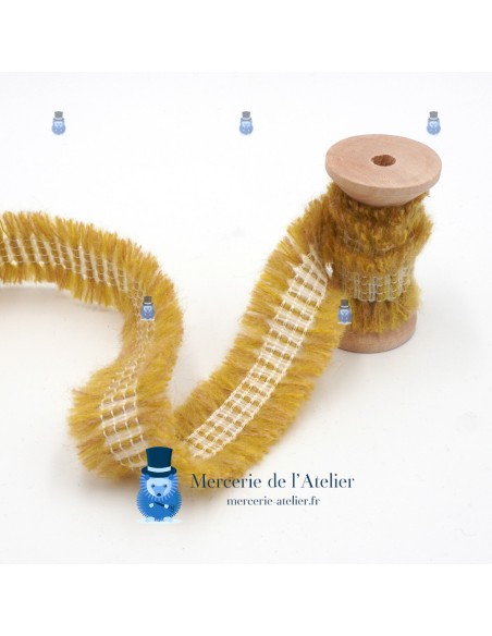 Braid with Fringes Yellow - 30mm