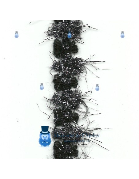 Wollen galon Zwart en Zilver - 15mm 2