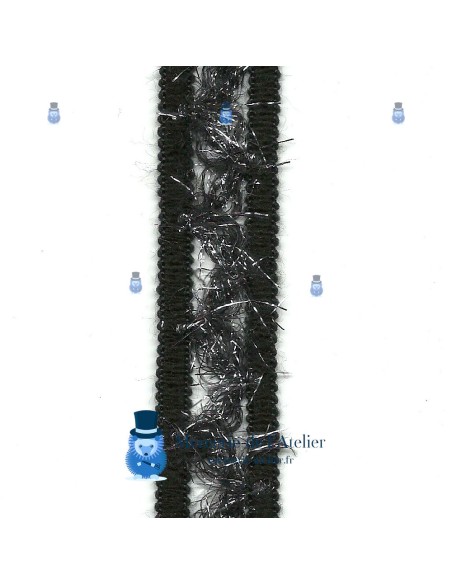 Wolltresse Schwarz und Silber - 20mm 2