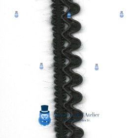 Galon en laine Noir et PVC - 20mm