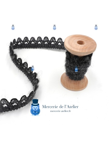 Galão de lã Cinza Antracite e PVC - 20mm