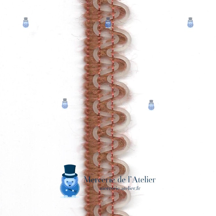 Wollborte Ziegelrot und PVC - 20mm
