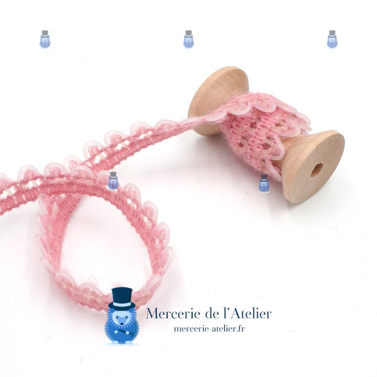 Gallone in lana Rosa e PVC - 20mm