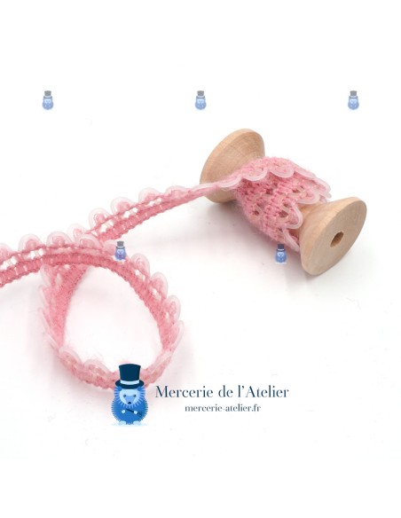 Wool Braid Pink and PVC - 20mm
