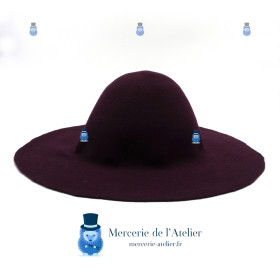 Capeline feutre de laine - Aubergine