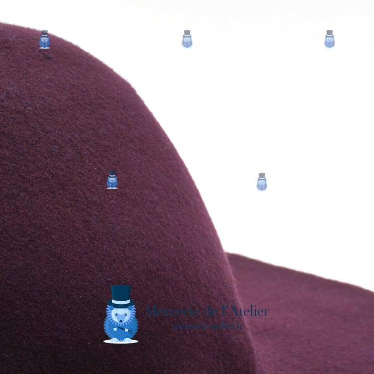 Deep Purple Felt Capeline Base | Professional Millinery Blank 120g